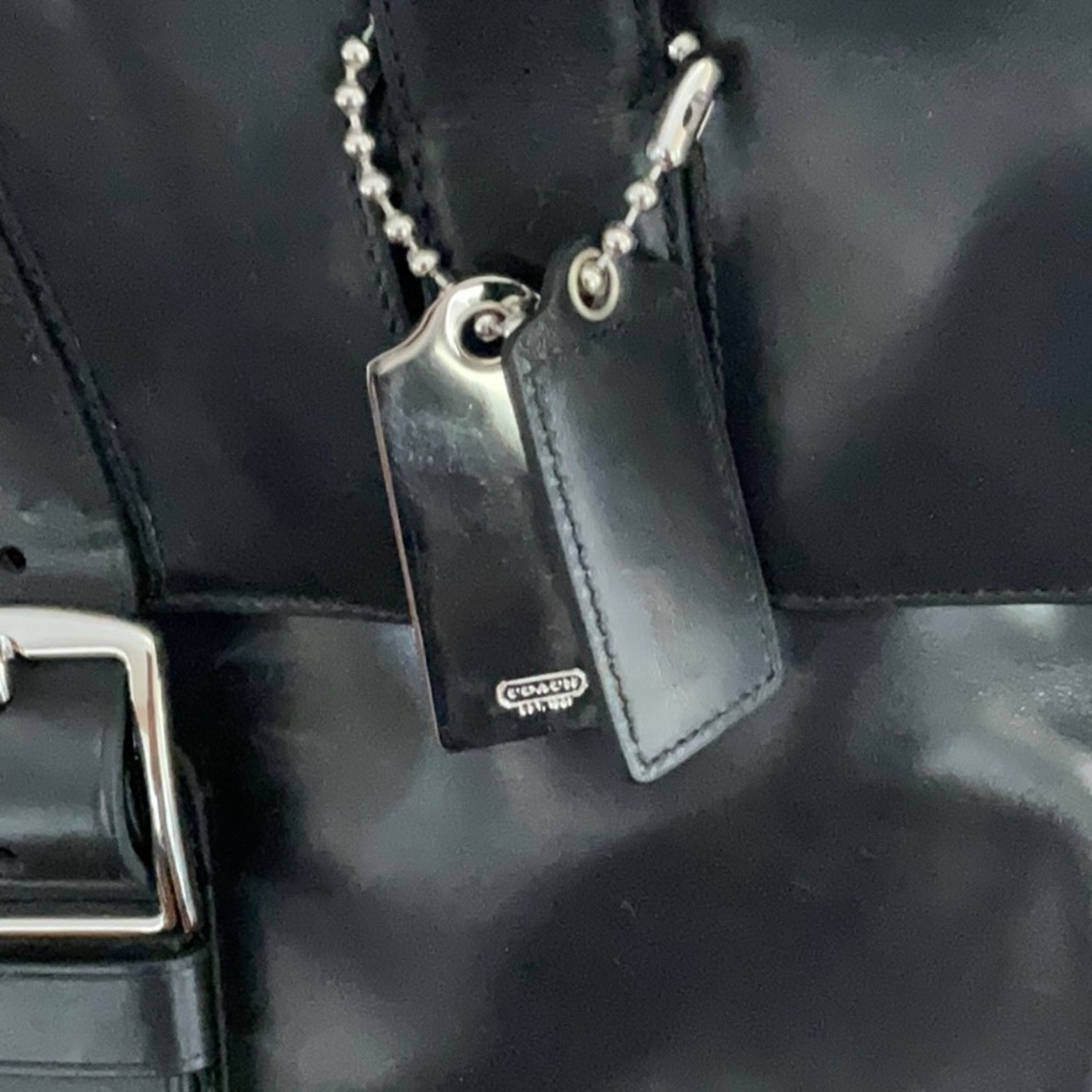 NWOT LARGE UNISEX COACH BLACK LEATHER WEEKEND TRAVEL BAG, Dustbag incl - Picture 5 of 12